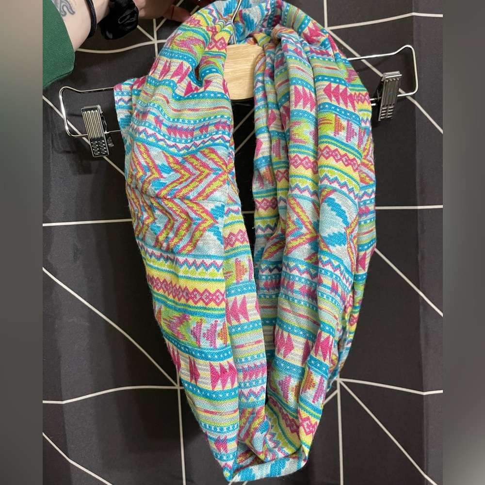 Neon Pattern Infinity scarf, good condition - Picture 2 of 4